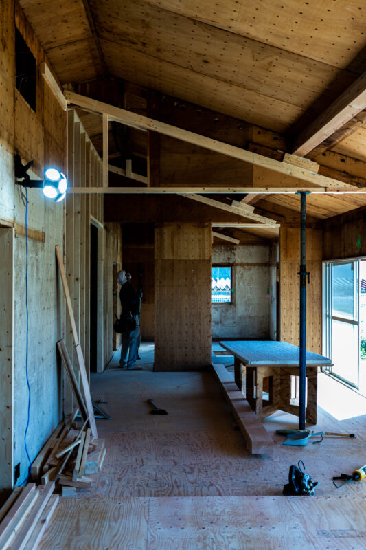 ツーバイフォーの改修現場