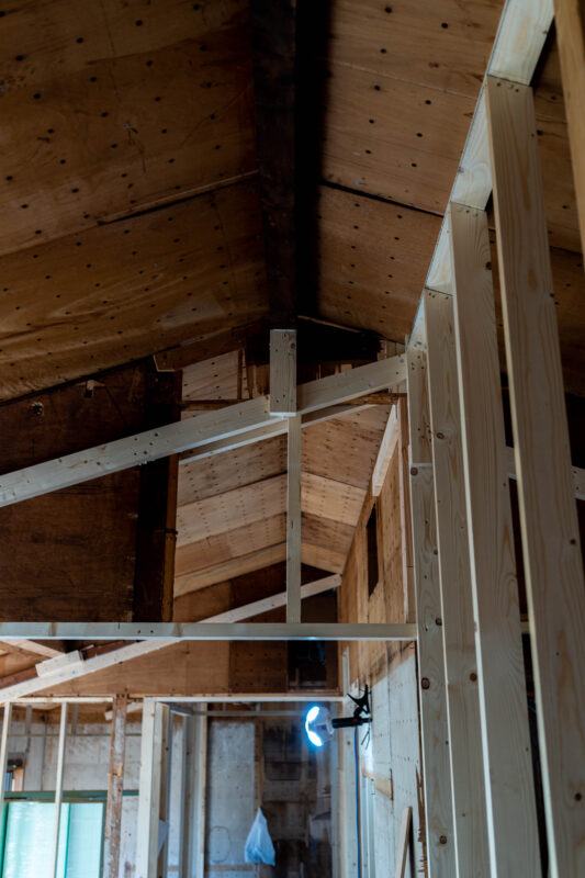 ツーバイフォーの改修現場