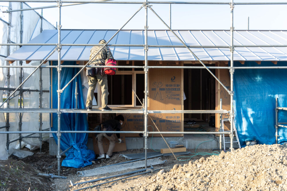 上棟後二週間で【新事務所】：アトリエ永日